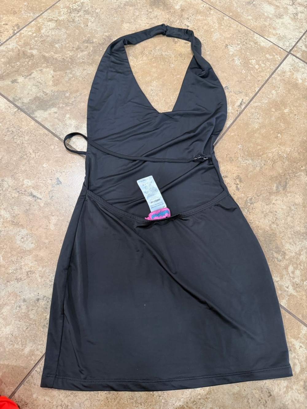 Edikted Black Halter Wrap Mini Dress - Picture 2 of 3